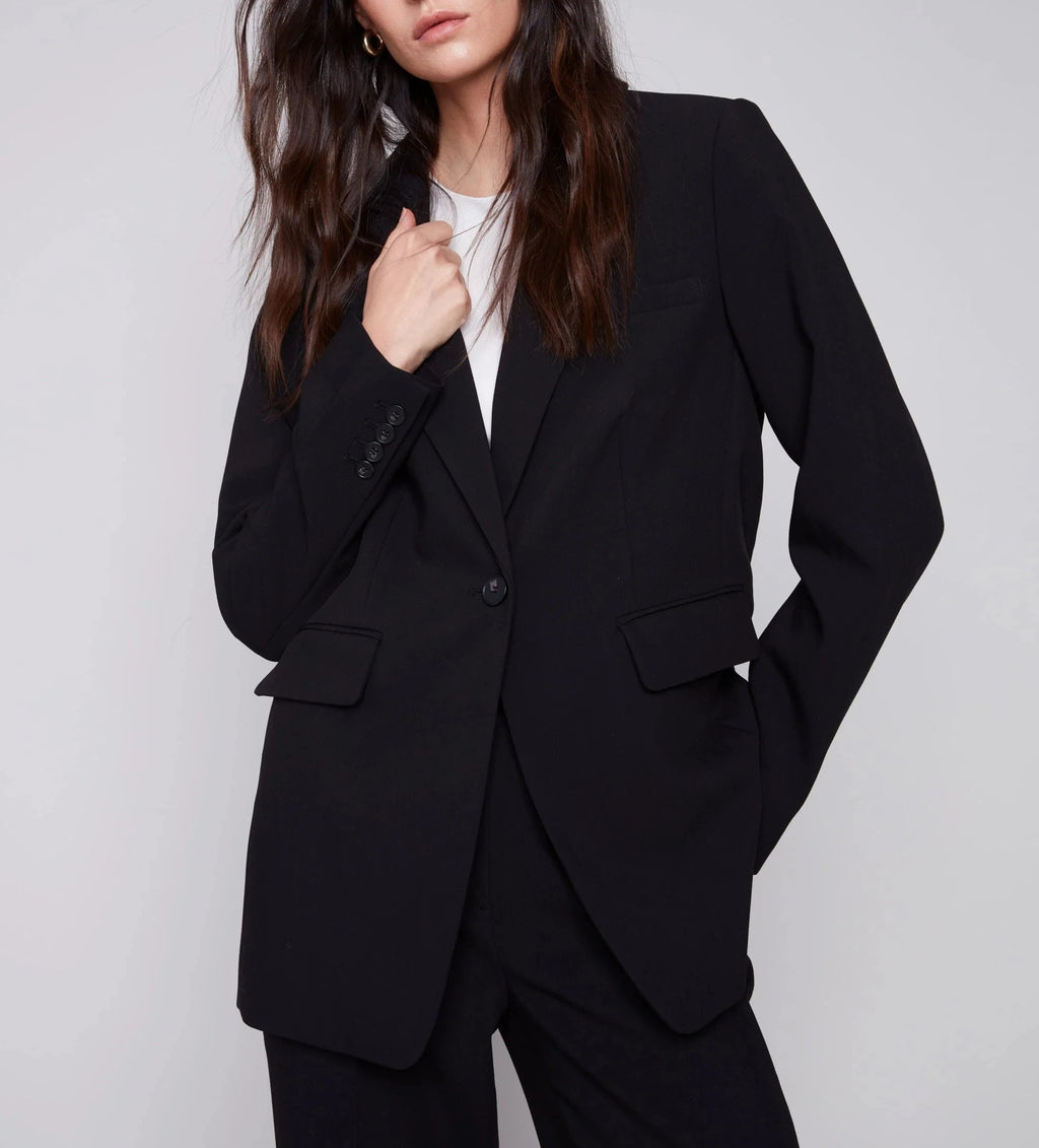 Blazer with Ruched Back | Black