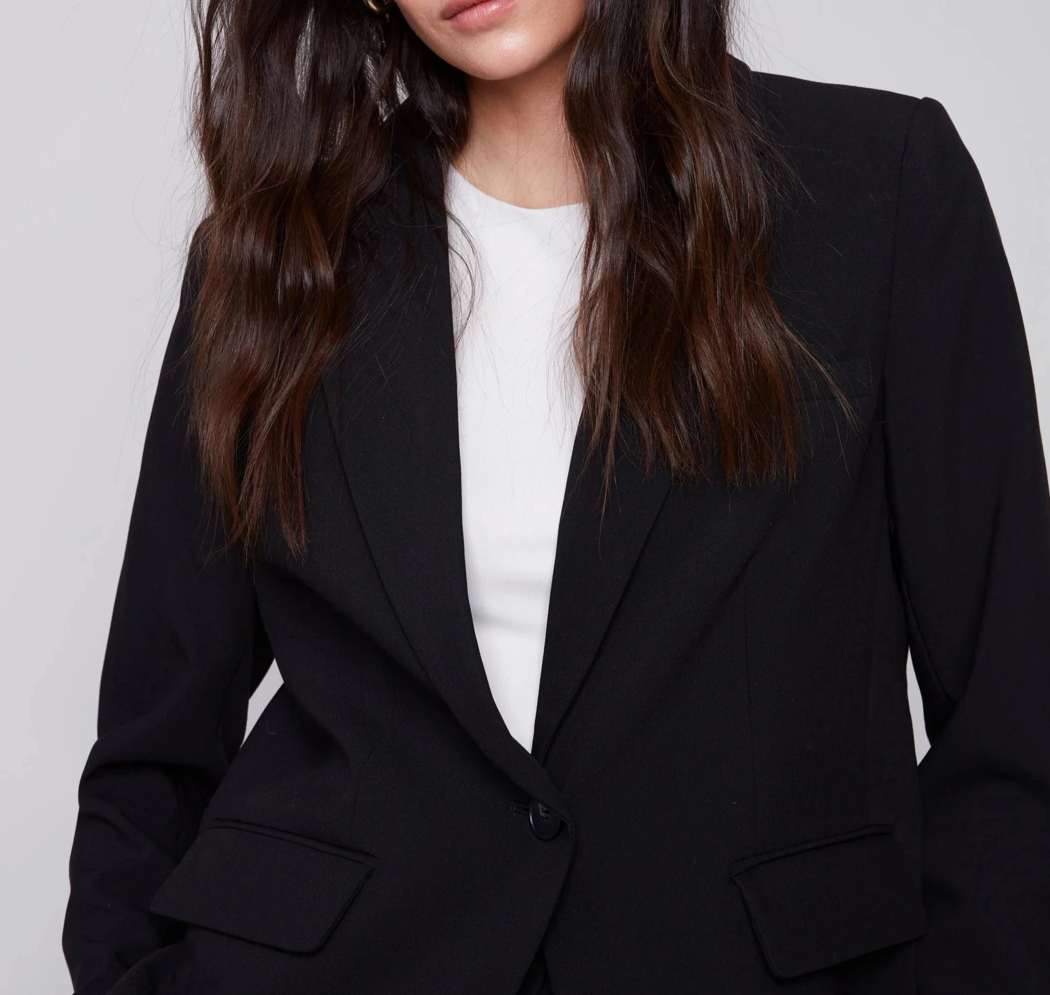 Blazer with Ruched Back | Black