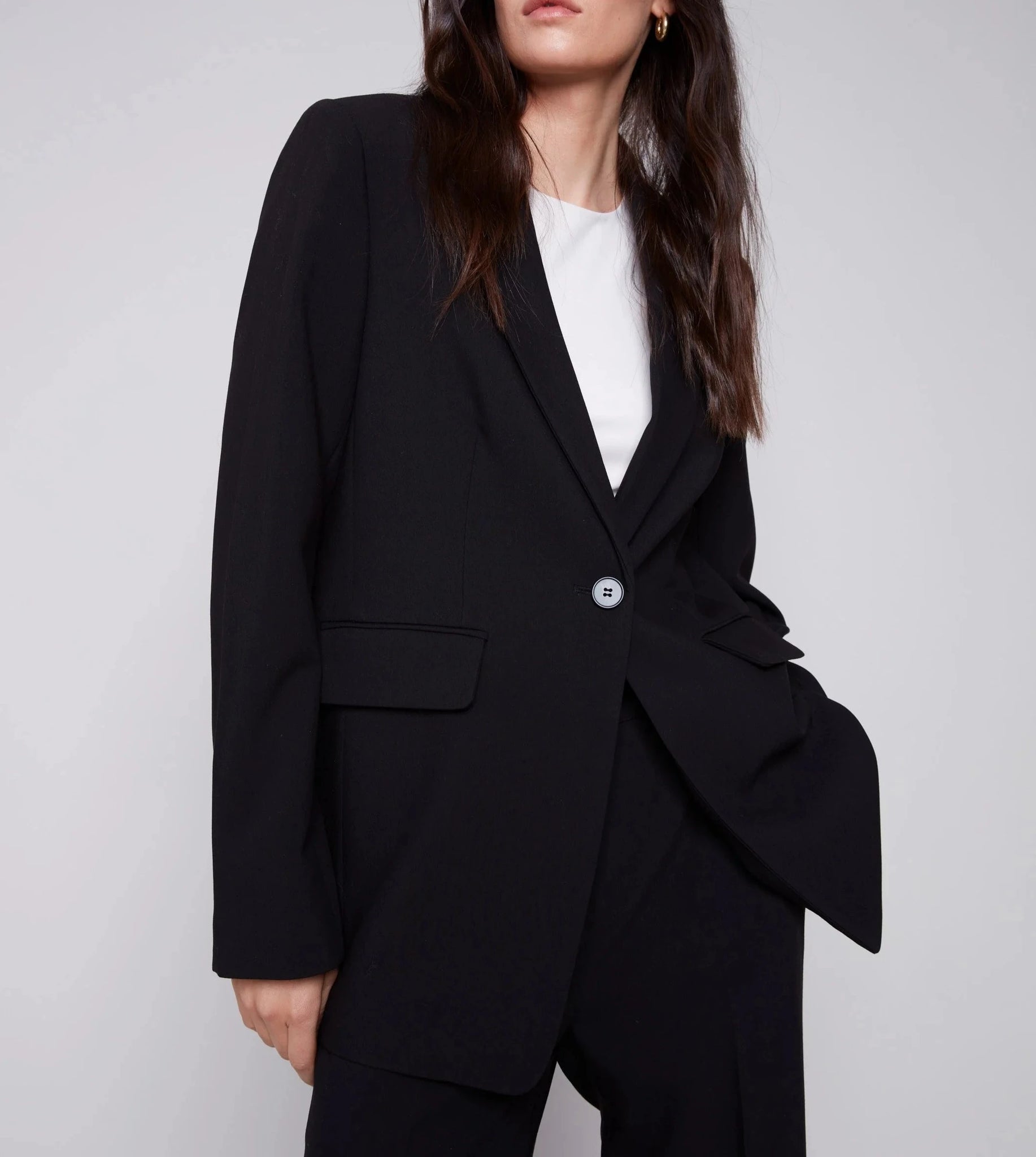 Blazer with Ruched Back | Black