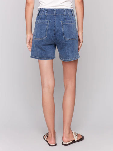 Denim Shorts with Patch Pockets