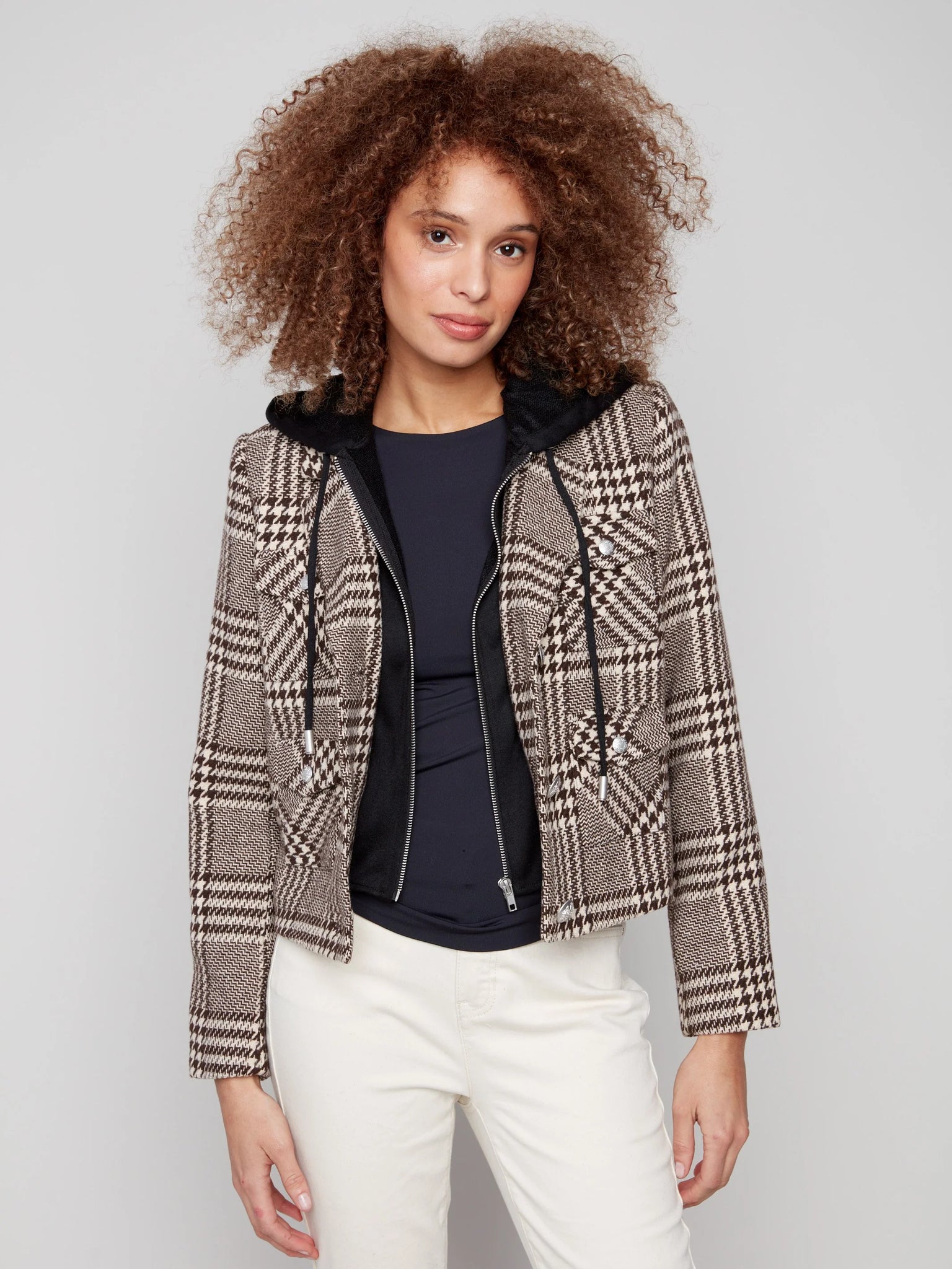 Glenn Plaid Hooded Jacket