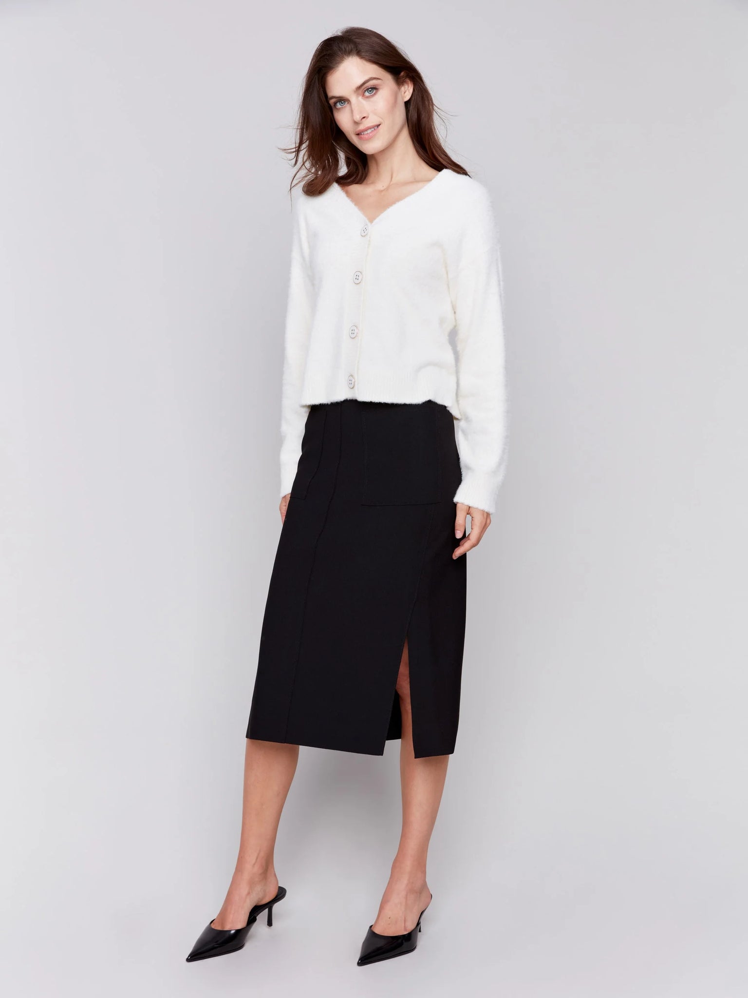 Gutsy Crepe Skirt with Patch Pockets