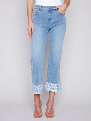 Jeans with Crochet Cuff | Light Blue