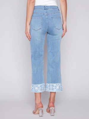 Jeans with Crochet Cuff | Light Blue