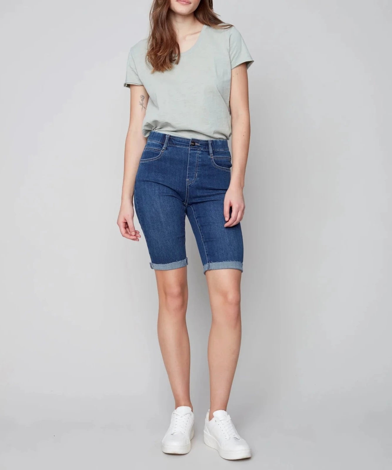 Pull-On Denim Bermuda Shorts | Indigo