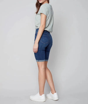 Pull-On Denim Bermuda Shorts | Indigo