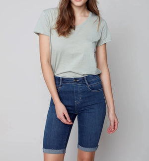 Pull-On Denim Bermuda Shorts | Indigo