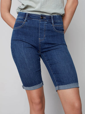 Pull-On Denim Bermuda Shorts | Indigo