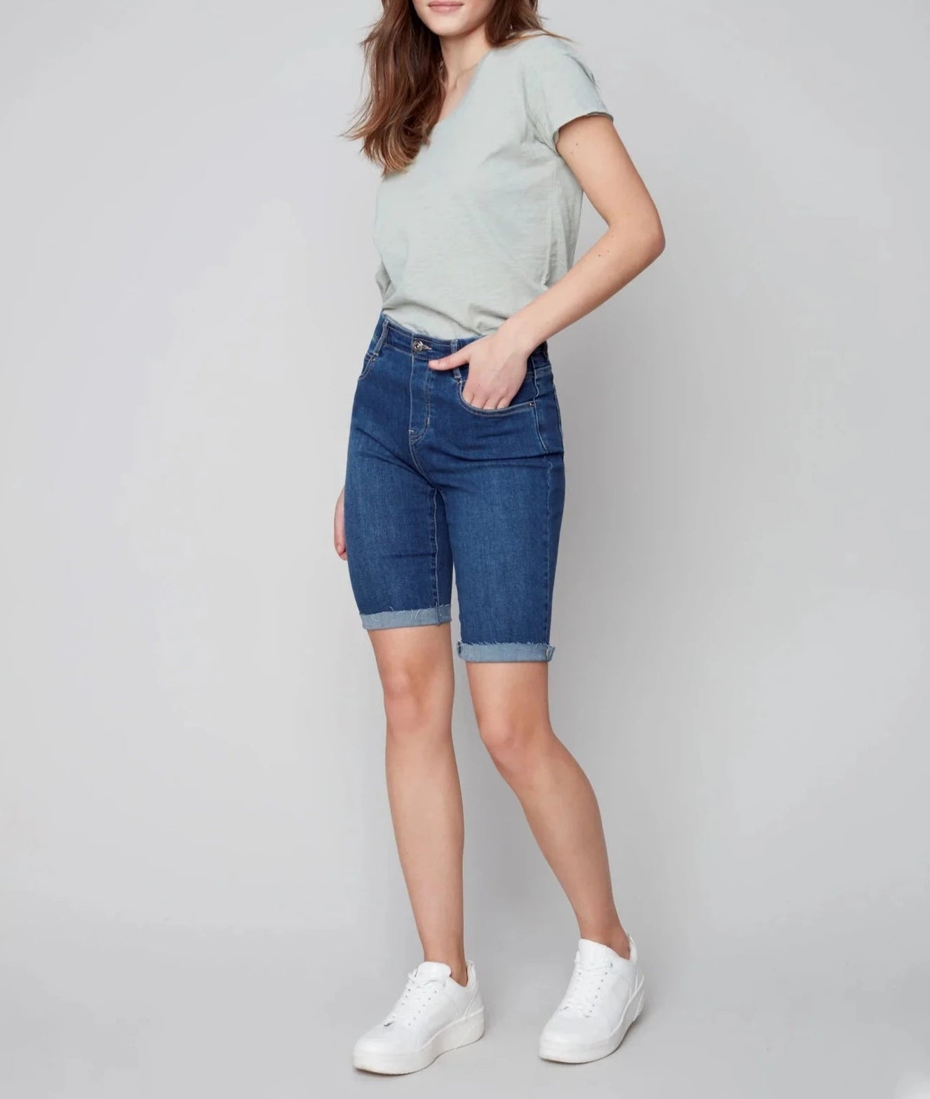 Pull-On Denim Bermuda Shorts | Indigo