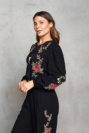 Viscose Embroidered Bolero w/Scallop Trim