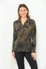 Floral Flocked Sheer Mesh Shirt