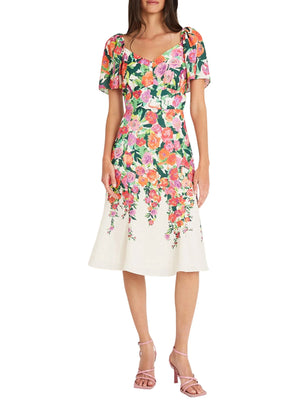 Flutter Cap Sleeve Floral Dress