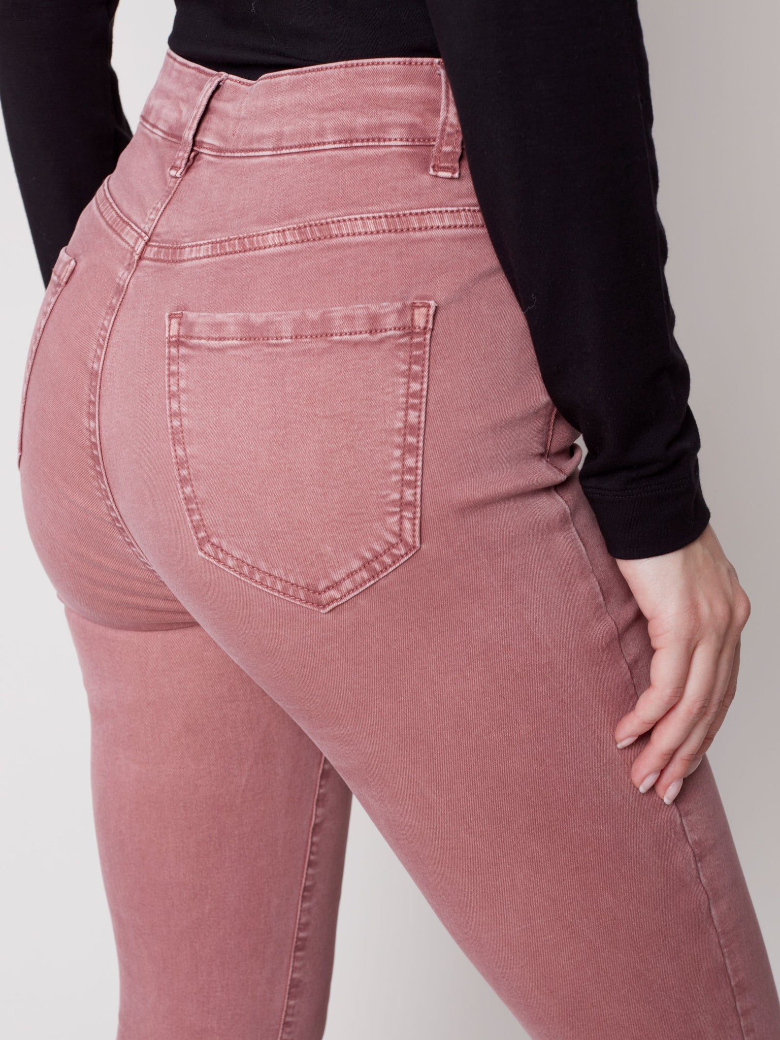 Raw Hem Flare Pants | Raspberry