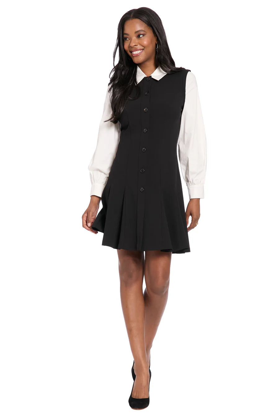 Britt Button-Front Mini Dress