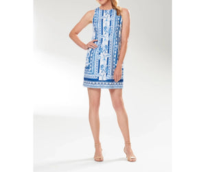 London Times Floral Stripe Sleeveless Shift Dress