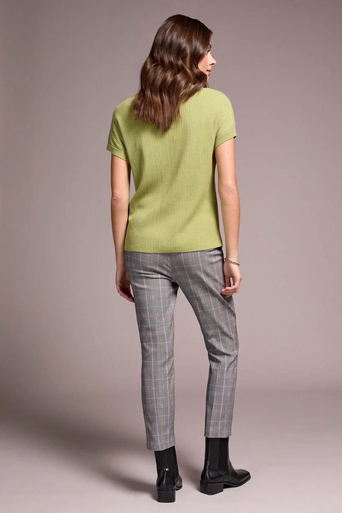 Cotton Mock Neck Cap Sleeve Short Sleeve Top