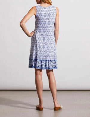Printed Sleeveless Dress | Blue Star