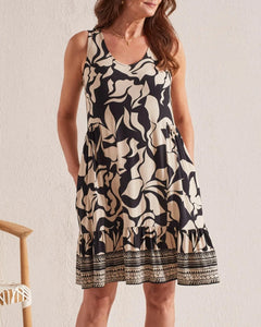 PRINTED SLEEVELESS DRESS | Frenchoak