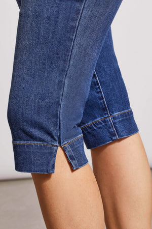 PULL-ON STRETCH DENIM CAPRIS | Realblue