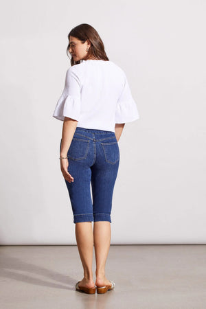 PULL-ON STRETCH DENIM CAPRIS | Realblue