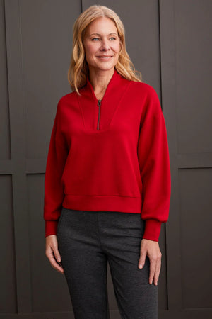 Techno Lux Stretch Dolman Top With Quarter Zip