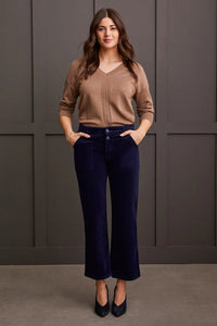 Stretch Corduroy Straight Leg Pants