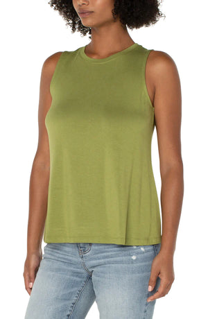 Sleeveless Scoop Neck Tank | Avocado