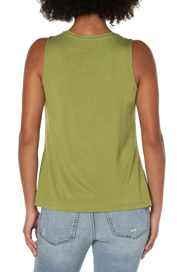 Sleeveless Scoop Neck Tank | Avocado