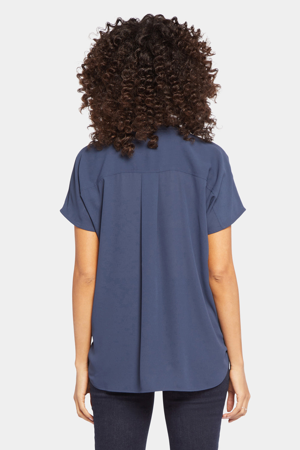 Short Sleeve Dipped Hem Blouse