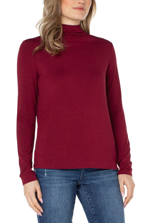 Mock Neck Long Sleeve Top | Red Velvet