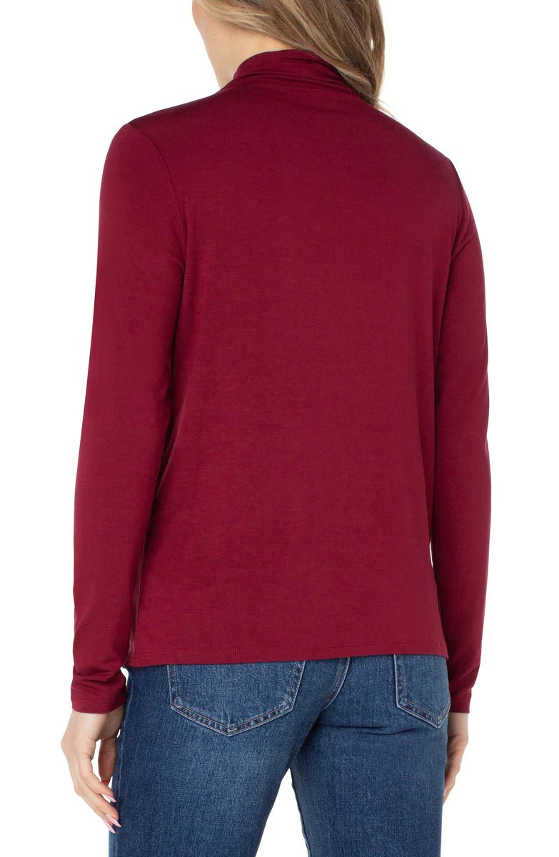 Mock Neck Long Sleeve Top | Red Velvet