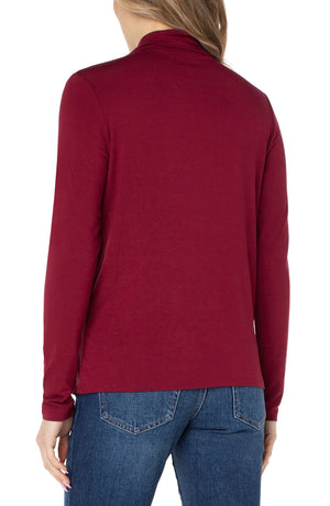 Mock Neck Long Sleeve Top | Red Velvet