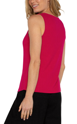 Sleeveless Boat Neck Rib Knit Top | Star Ruby