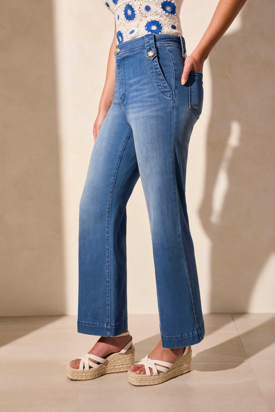 Brooke Hugging Palazzo 29" Inseam Marine Jeans