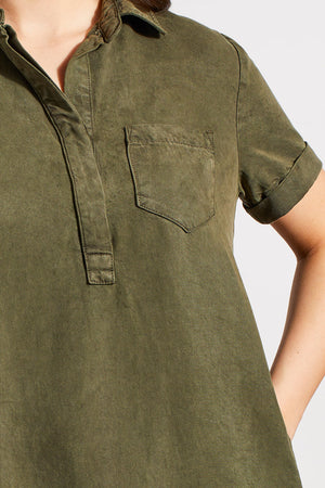 Popover Shirt Dress W/ Pockets