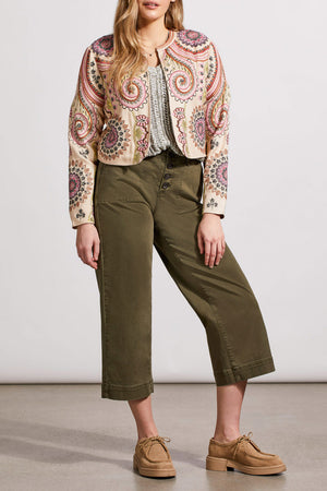 Lined Embroidered Crop Jacket | Antique Rose