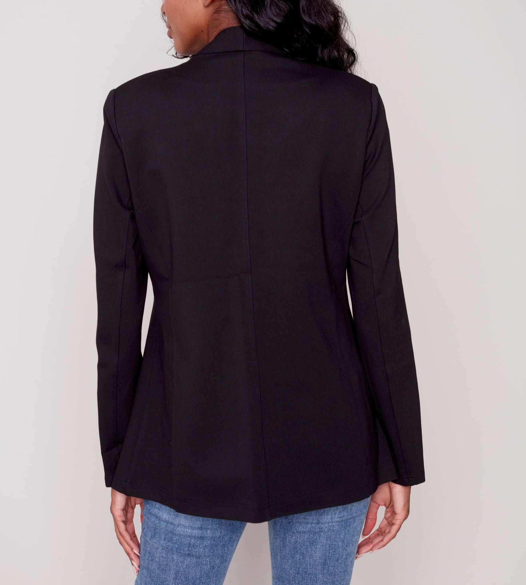 Collarless Blazer | Black