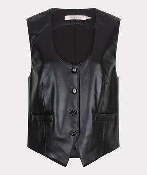 Vegan Leather Short Vest