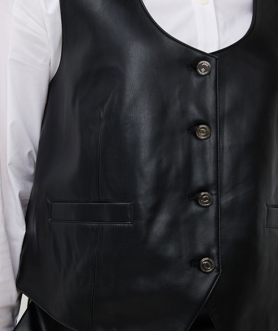 Vegan Leather Short Vest