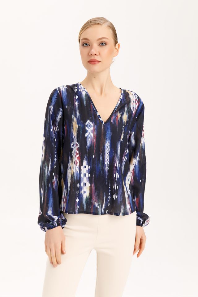 Vidal Long Sleeve V-Neck Blouse