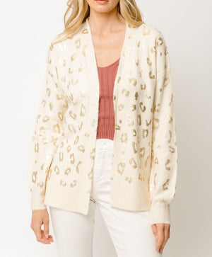 Shiny Leopard Cardi