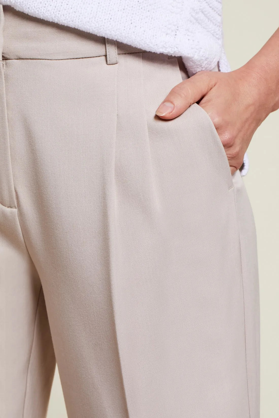 Wide Leg Pleated Trouser | Flax