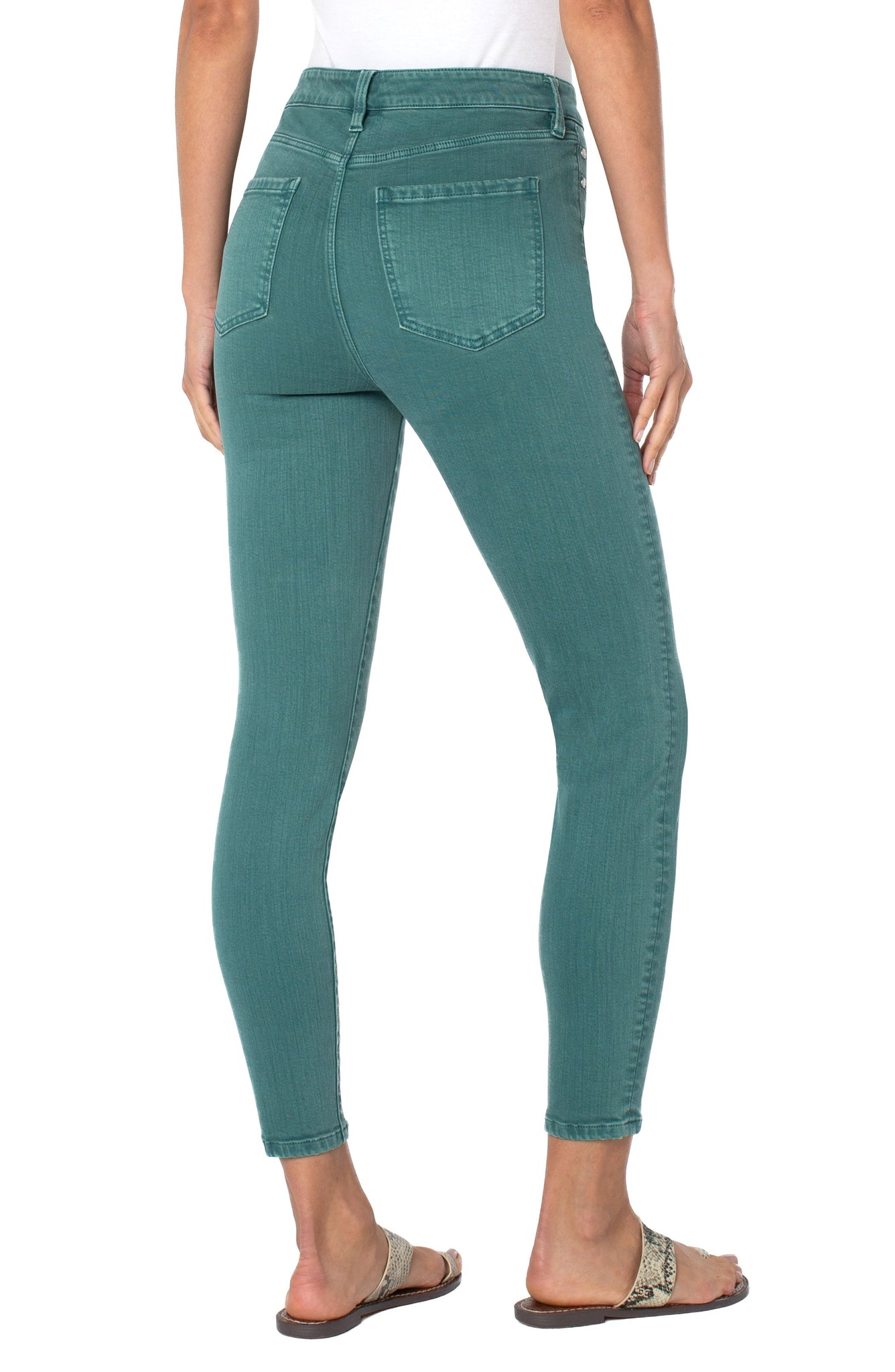 Abby High Rise Ankle Skinny Jeans | Teal