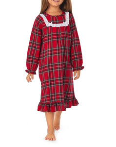 Toddler & Girls Red Tartan Nightgown