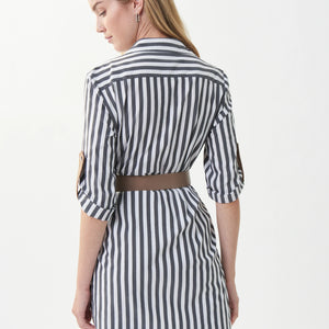 Stripe Belted Tunic Dress