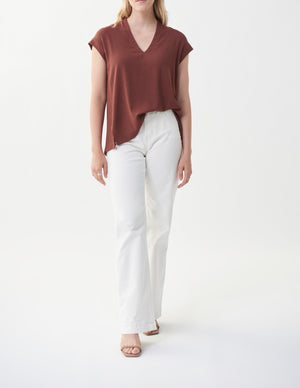 Dolman Sleeve V-Neck Top | Espresso