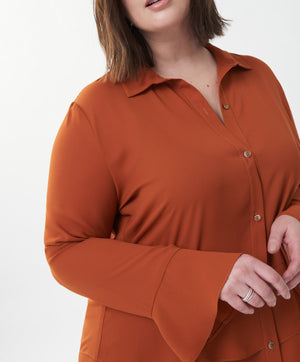 Button Up Drape Blouse | Amber Stone