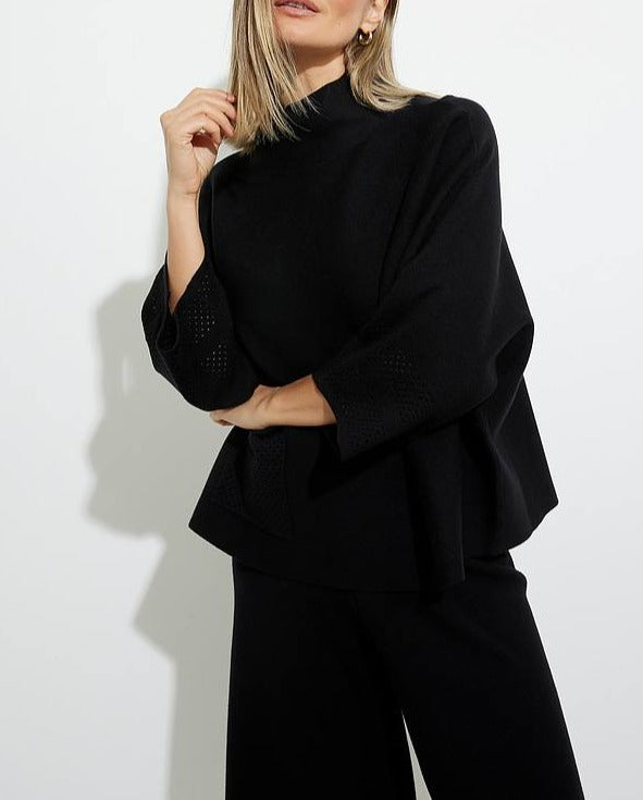 Mock Neck Knit Style | Black