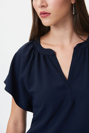 Flared Top With Mandarin Collar