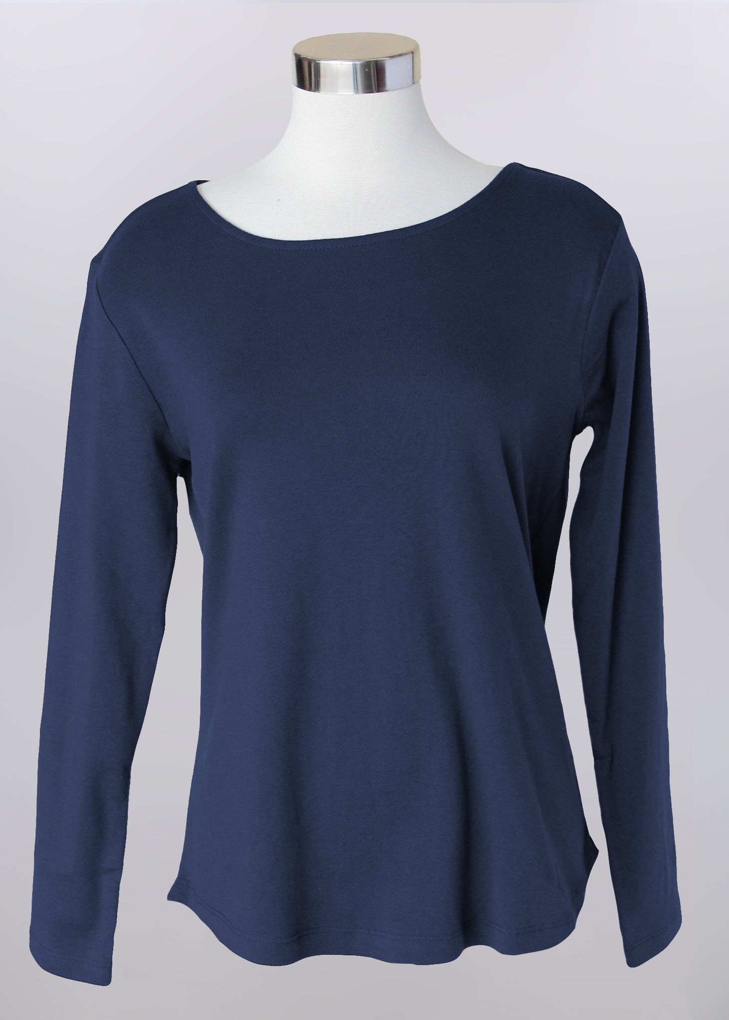 Crew Neck Long-sleeved Tee | Navy